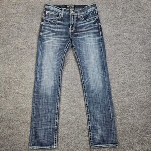 Salvage Havoc Straight Slim Fit Jeans Men's 31x30 Blue Dark Wash Denim Stretch